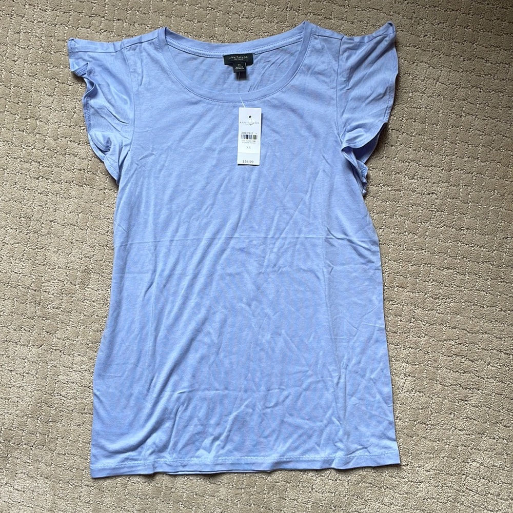Ann Taylor Ruffle Sleeve Tee